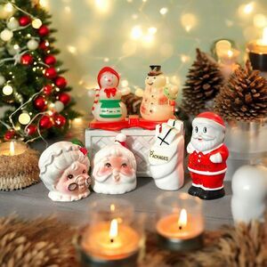 Vintage Collection Of Christmas Salt & Pepper Shakers Ceramic‎ And Plastic